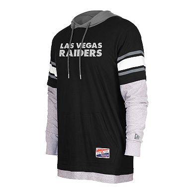 Men's New Era Black Las Vegas Raiders Current Day Long Sleeve Hoodie T-Shirt