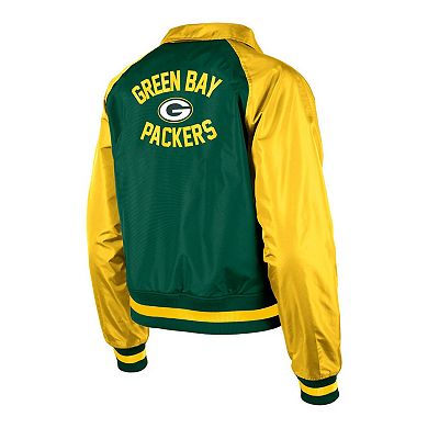 Women's New Era Green Green Bay Packers Coaches Raglan Full-Snap Jacket