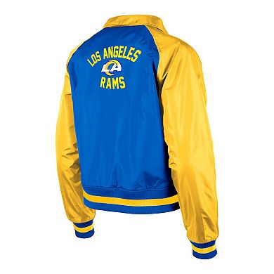 Women's New Era Royal Los Angeles Rams Coaches Raglan Full-Snap Jacket