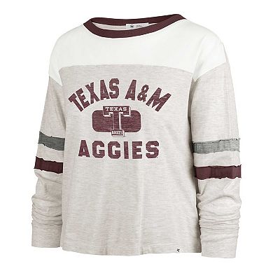 Women's '47  Oatmeal Texas A&M Aggies Vault All Class Lena Long Sleeve T-Shirt