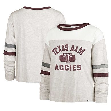 Women's '47  Oatmeal Texas A&M Aggies Vault All Class Lena Long Sleeve T-Shirt