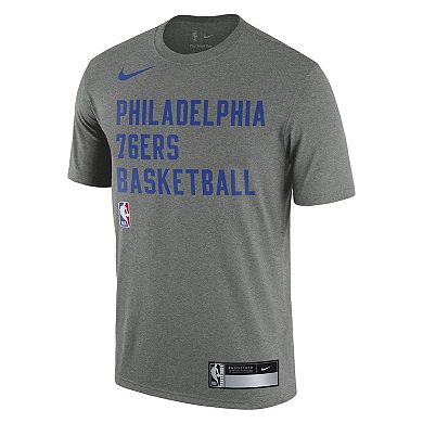 Men's Nike Heather Gray Philadelphia 76ers 2023/24 Sideline Legend Performance Practice T-Shirt