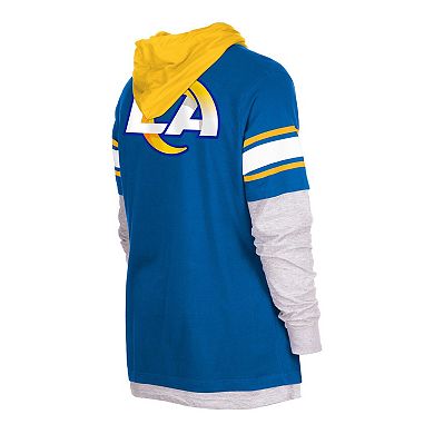 Men's New Era Royal Los Angeles Rams Current Day Long Sleeve Hoodie T-Shirt