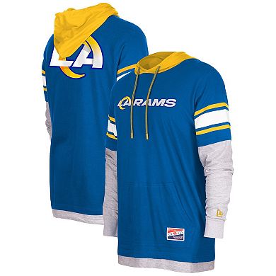 Men's New Era Royal Los Angeles Rams Current Day Long Sleeve Hoodie T-Shirt
