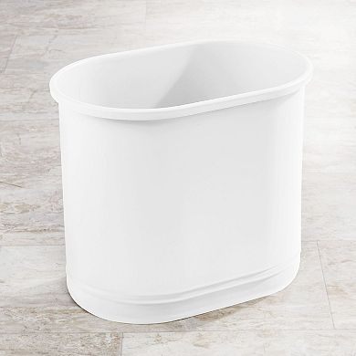 mDesign Olivia Small Metal Oval 2.5 Gallon Bathroom Trash Can Wastebasket Bin