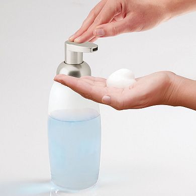 mDesign Ariana Glass Refillable Foaming Soap Dispenser Pump