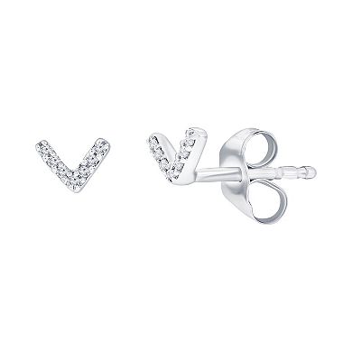 Divine Gold Sterling Silver Diamond Accent Stud Earrings 3-piece Set