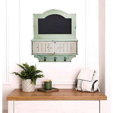 nearly natural 21.5-in. Vintage Chalkboard Wall Organizer with Doors & Hooks