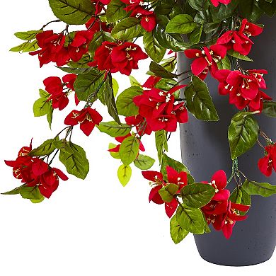 nearly natural 26-in. UV Resistant Bougainvillea Artificial Plant in Planter