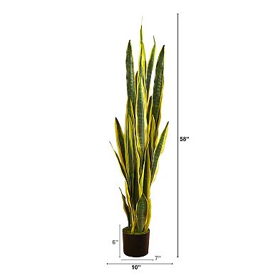nearly natural 58-in. Sansevieria Artificial Plant