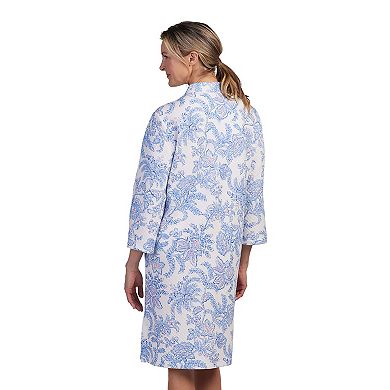 Women's Miss Elaine Essentials Quilt-In-Knit Short Snap Robe