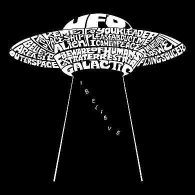 Flying Saucer UFO - Girl's Word Art Hooded Sweatshirt