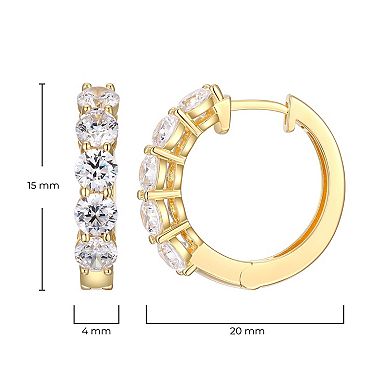 18k Gold Over Sterling Silver Lab-Created Moissanite Hoop Earrings