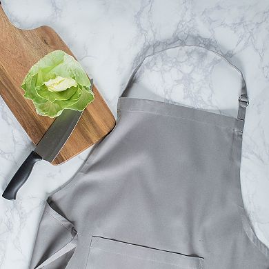 38" Gray Adjustable Extra Large Chef Kitchen Apron with Pockets