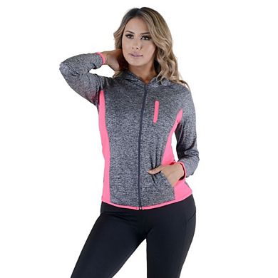 Women's Activewear Jacket Full Zip-Up Hoodie Long Sleeve Workout Wear, Lightweight and Comfortable