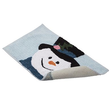 Avanti Blue Snowman Winter Bathroom Rug