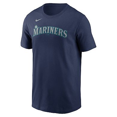 Men's Nike Felix Hernandez Navy Seattle Mariners Hall of Fame Name & Number  T-Shirt