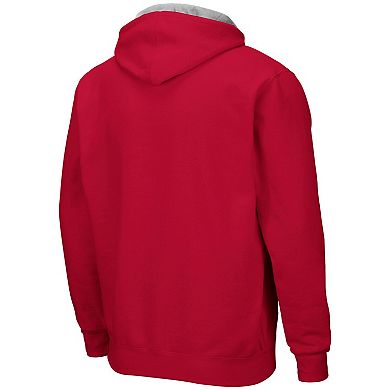 Men's Colosseum  Crimson Washington State Cougars Arch & Logo 3.0 Full-Zip Hoodie