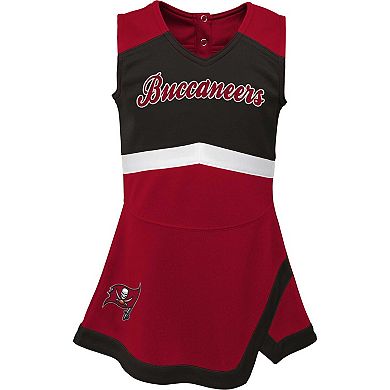 Girls Infant Red Tampa Bay Buccaneers Cheer Captain Jumper Dress