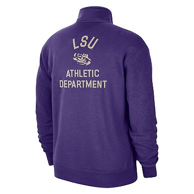 Men's Nike Purple LSU Tigers Campus Athletic Department Quarter-Zip Sweatshirt