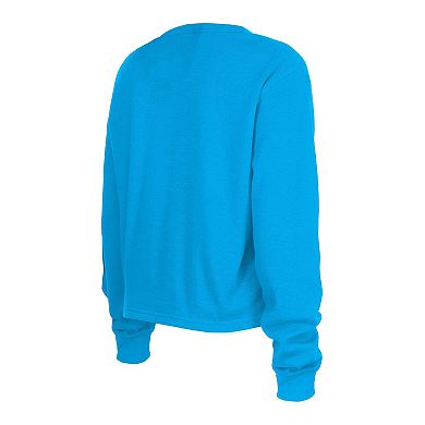 Women's New Era  Blue Carolina Panthers Thermal Crop Long Sleeve T-Shirt