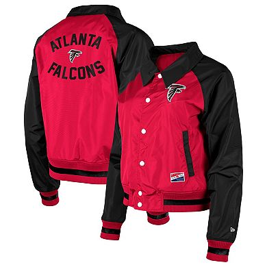 Women's New Era Red Atlanta Falcons Coaches Raglan Full-Snap Jacket