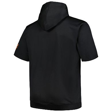 Men's Profile Black San Francisco Giants Big & Tall Contrast Short Sleeve Pullover Hoodie