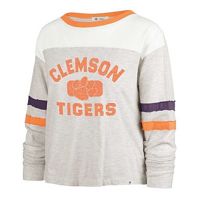 Women's '47 Oatmeal Clemson Tigers All Class Lena Long Sleeve T-Shirt