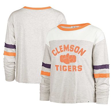 Women's '47 Oatmeal Clemson Tigers All Class Lena Long Sleeve T-Shirt