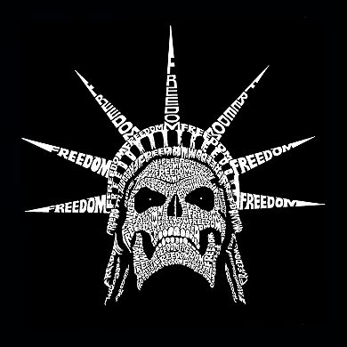 Freedom Skull - Men's Word Art Hooded Sweatshirt
