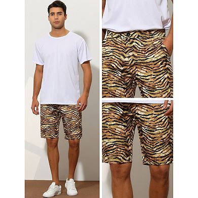Animal Print Shorts for Men's Regular Fit Summer Shorts Pants