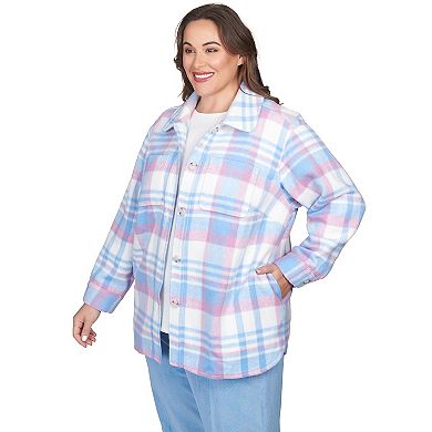 Plus Size Alfred Dunner Collared Plaid Shirt Jacket
