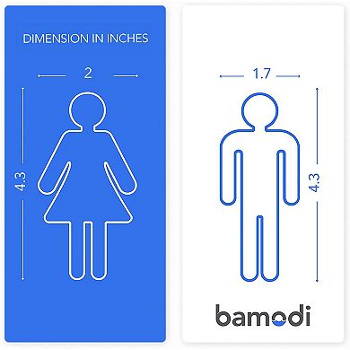 Self-Adhesive Stainless Steel Toilet Signs for Ladies and Gentlemen - Male and Female Signage
