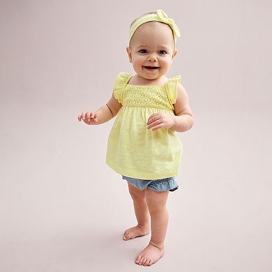 Baby Girl Carter's 3-Piece Tank Top, Diaper Cover & Headband Set