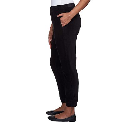 Women's Alfred Dunner Casual Stretch Waist Velour Joggers