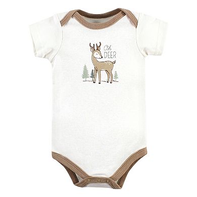 Hudson Baby Unisex Baby Cotton Bodysuits, Forest Deer 5-Pack