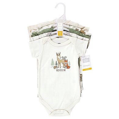 Hudson Baby Unisex Baby Cotton Bodysuits, Forest Animals 5-Pack