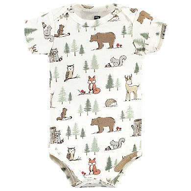 Hudson Baby Unisex Baby Cotton Bodysuits, Forest Animals 3-Pack