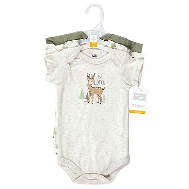 Hudson Baby Unisex Baby Cotton Bodysuits, Forest Deer 3-Pack