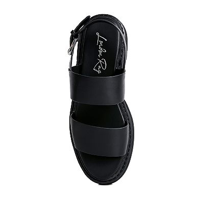 London Rag Dual Strap Women's Platforms Sandals With Buckle