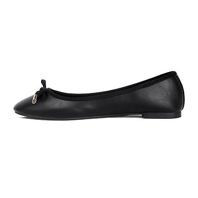 London Rag Suzzy Women's Bow Embellished Ballerina Flats