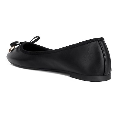 London Rag Suzzy Women's Bow Embellished Ballerina Flats