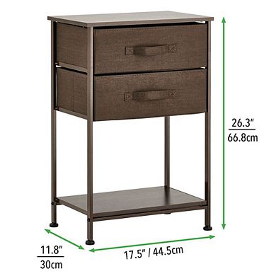 mDesign Storage End Table Night Stand Furniture, 2 Drawers