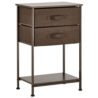 mDesign Storage End Table Night Stand Furniture, 2 Drawers