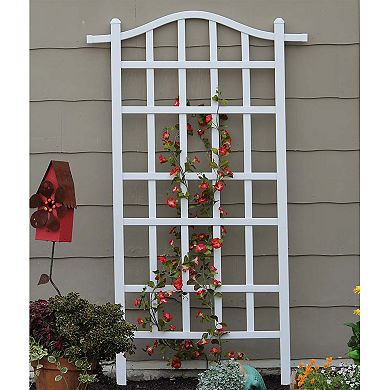 Dura-Trel Outdoor Durable Gardening Vinyl 35 x 75 Inches Melrose Trellis, White