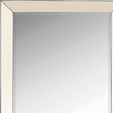 Rectangular Shaped Floor Mirror with Beveled Edge, Silver