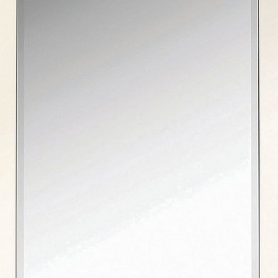 Rectangular Shaped Floor Mirror with Beveled Edge, Silver