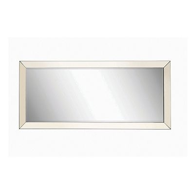 Rectangular Shaped Floor Mirror with Beveled Edge, Silver