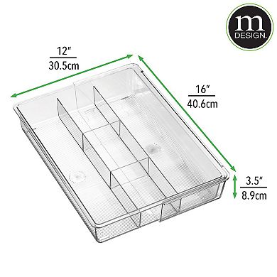 mDesign Expandable In-Drawer 5 Section Kitchen Utensil Organizer Tray