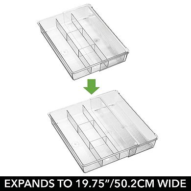 mDesign Expandable In-Drawer 5 Section Kitchen Utensil Organizer Tray